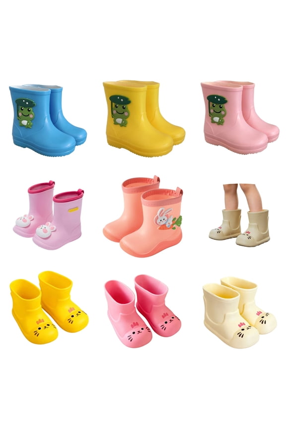 Toddler Kids Rainproof Light Up Rain Boots Patterns and Glitter Boots or Boys Girls