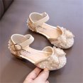 thumbnail image 1 of Toddler Kids Sandals Shoes Little/ Big Girls Bow Dress Sandals Girls Dress Shoes Size 2-9T,Beige,Little Girls 7 Years, 1 of 9