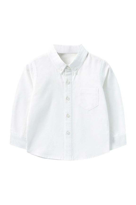 Toddler Kids School Style T-Shirt Spring Fall Shirt & Long Sleeve Button - Down Top For Back To School Formal Casual Outfit,Size:3-4 Years