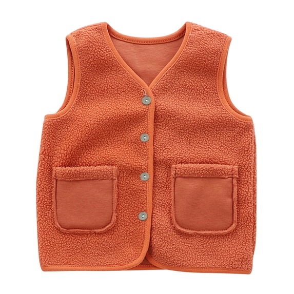 Toddler Kids Sherpa Fleece Vest Baby Girl Lightweight Fuzzy Warm Waistcoat