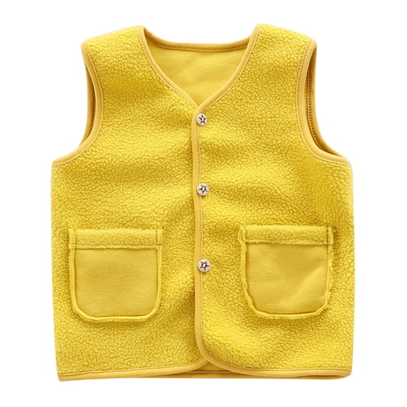 Toddler Kids Sherpa Fleece Vest Baby Girl Lightweight Fuzzy Warm Waistcoat