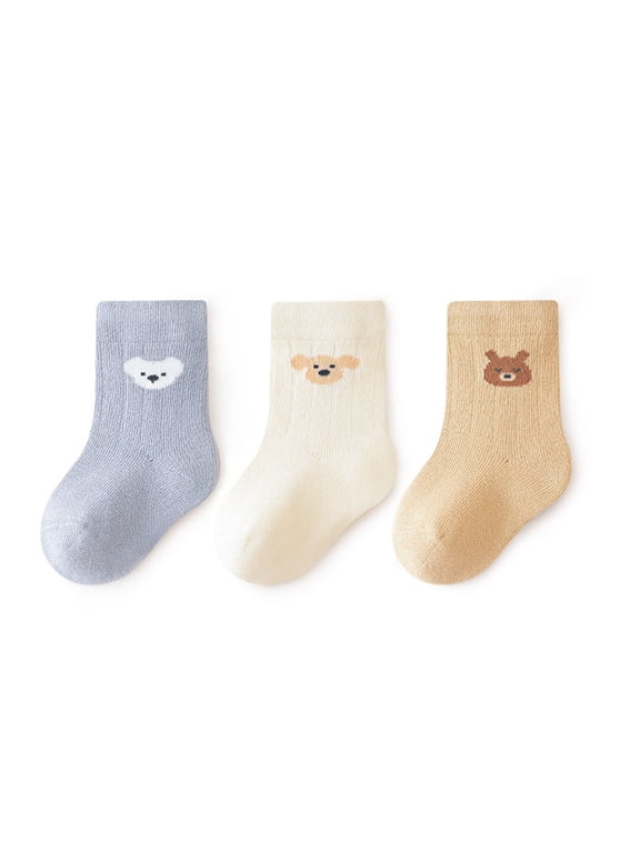 Toddler Kids Socks, Ankle Cotton Low Cut Short Socks for Boys Girls 0-3 Years Blue S(6 Months-1 Years)