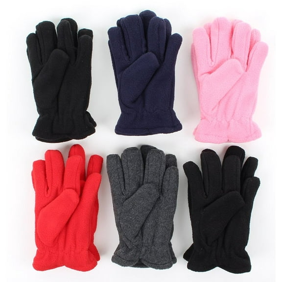 Toddler / Kids Soft And Warm Fleece Lined Gloves 6-Pack (Color 4-6Y)