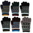 thumbnail image 1 of Toddler-Kids Soft And Warm Fuzzy Interior Lined Gloves 6-Pack, 1 of 3