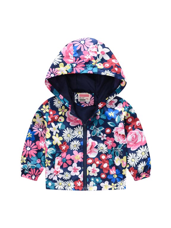 Toddler Kids Spring Fall Jackets Summer Sunscreen Rainbow Hooded Outerwear Zipper Coats For 7-8 Years