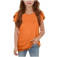 thumbnail image 1 of Toddler Kids Summer Tops for Girls Crew Neck Short Sleeve T Shirt Children Casual Loose Daily Blouse Size 5-15 Years, 1 of 7