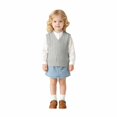 thumbnail image 1 of Toddler Kids Sweater Vest V Neck Cable Knit Sleeveless Uniform Knitwear, 1 of 6