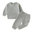 thumbnail image 1 of Toddler Kids Sweatsuit Unisex Baby Boy Girl Clothes Solid Color Long Sleeve Pullover Sweatshirts Pants 2Pcs Fall Outfits Clothes Set, 1 of 8