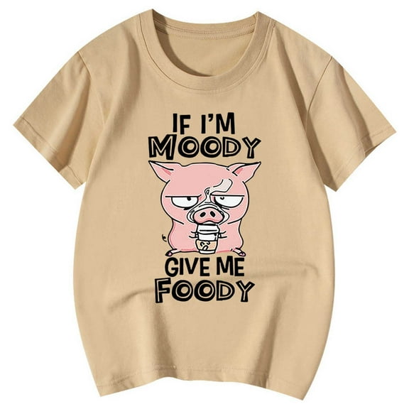 Toddler Kids T-Shirts Cartoon Pig Printing Multicolor Round Neck Short Sleeve Tee Kids Boys Girls Summer Funny Stylish Comfortable Loungewear T-Shirts，12 -13 Years