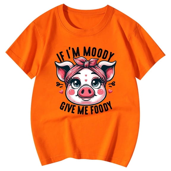 Toddler Kids T-Shirts Cartoon Pig Printing Multicolor Round Neck Short Sleeve Tee Kids Boys Girls Summer Funny Stylish Comfortable Loungewear T-Shirts，8 -9 Years