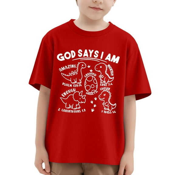 Toddler Kids T-Shirts Cute Cartoon Dinosaur Printing T Shirt Round Neck Short Sleeved T-Shirt Kids Boys Girls Interesting Playtime Outdoor T-Shirts，3 -4 Years