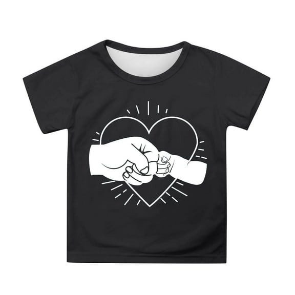 Toddler Kids T-Shirts Father'S Day Punch Printing Short Sleeve Round Neck T-Shirt Kids Boys Girls Summer Comfort Style Home Furnishing T-Shirts，3 -4 Years