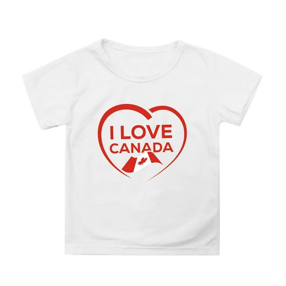 Toddler Kids T-Shirts Hawaii Canadian Flag Maple Leaf Printing Multicolor Round Neck Short Sleeve Tee Kids Boys Girls Summer Beachwear Trendy Loose Lounging T-Shirts，4 -5 Years