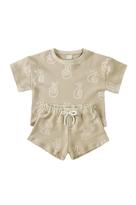 Toddler Kids T-Shirts Smiling Face Print Round Neck Short Sleeve T-Shirt Children Boys Girls Summer Cute Loungewear T-Shirts,12 Months