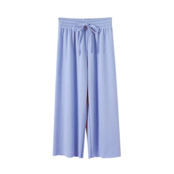 Toddler/Kids/Teen Girls Wide Leg Pants Elastic High Waisted Casual Trousers 3-14Y
