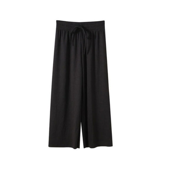 Toddler/Kids/Teen Girls Wide Leg Pants Elastic High Waisted Casual Trousers 3-14Y