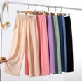 thumbnail image 1 of Toddler/Kids/Teen Girls Wide Leg Pants Elastic High Waisted Casual Trousers 3-14Y, 1 of 5