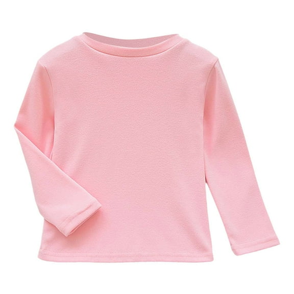 Toddler Kids Thermal Shirt Pink Long Sleeve Shirt Girls Turtleneck Basic Tees Fall Clothes Tops for Girls 2-3 Years