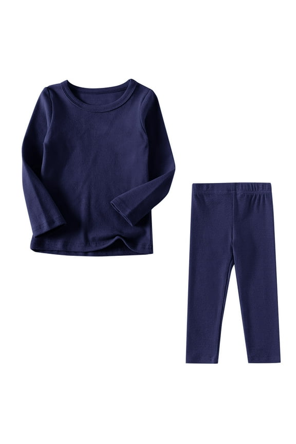 Toddler Kids Thermal Underwear Outfits Set Fall Winter Tops Long Johns Sets Toddler Base Layer for Boys Girls 6M-7T
