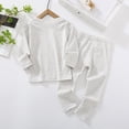 thumbnail image 1 of Toddler Kids Two-Piece Thermal Set, Boys & Girls Long Sleeve Top and Pants Set, Thick Flannel Loungewear for Home Wear, Playtime and Casual Outfits 1-10 Years Light Ashy, 1 of 3