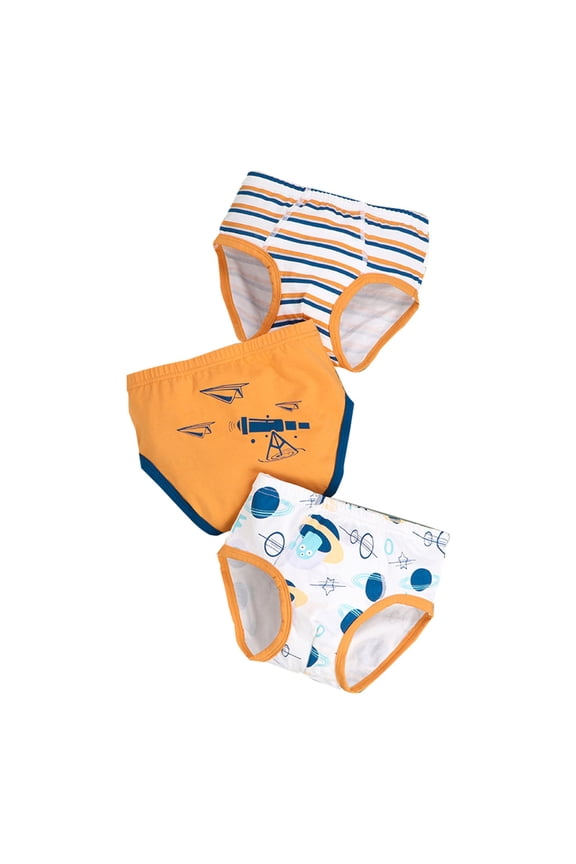Toddler Boys Underwear Kids Soft Briefs Car Cartoon Print Baby Head Little Underpants 3Pcs Size 5-6T