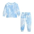 thumbnail image 1 of Toddler Kids Unisex Outfit Sets Tie Dye Print Round Neck Sweartershirt Elastic Waist Jogger Pants Set Boy Girls Sports Sweatsuits Babys Dailywear Clothes Sets, 1 of 8