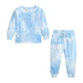 thumbnail image 1 of Toddler Kids Unisex Outfit Sets Tie Dye Print Round Neck Sweartershirt Elastic Waist Jogger Pants Set Boy Girls Sports Sweatsuits Kids Dailywear Clothes Outfits Suit, 1 of 8