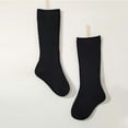 thumbnail image 1 of Toddler Kids Vertical Ribbed Knee High Socks Single Pair Soft Combed Cotton Seamless Toe Stretch Breathable Solid Color Calf Socks for Boys Girls 1 To 8 Years Old Black L, 1 of 3