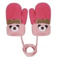 thumbnail image 1 of Toddler Kids Warm Winter Gloves, Cute Infant Baby Boys Girls Thick Fleece Lined Full Finger Ski Snow Gloves Mittens, 1 of 6