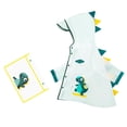 thumbnail image 1 of Toddler Kids Waterproof Dinosaur Spikes Shape Hooded Rain Coat with Transparent Brim for School Travel Rainwear 7-8 Years, 1 of 9