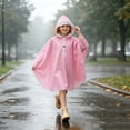thumbnail image 1 of Toddler Kids Waterproof Rain Poncho Lightweight Reusable Raincoat with Drawstring Hood Portable Emergency Rainwear for Boys Girls Outdoor Hiking Camping Travel, Size 4-6, 1 of 4