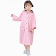 thumbnail image 1 of Toddler Kids Waterproof Raincoat Toddler Kids Boys Girls Solid Color Rainwear Children Raincoat with Hooded Jacket Coat Hoodies Breathable Kids Rain Jackets,Pink,1-5 Years, 1 of 9