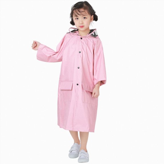 Toddler Kids Waterproof Raincoat Toddler Kids Boys Girls Solid Color Rainwear Children Raincoat with Hooded Jacket Coat Hoodies Breathable Kids Rain Jackets,Pink,1-5 Years