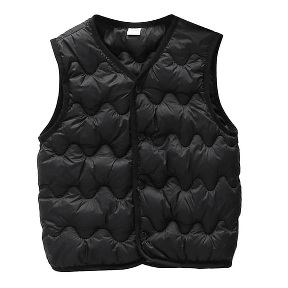 Toddler Kids Winter Puffer Down Vest Lightweight Sleeveless Fleece Warm Padded Vest High Neck Cute Jacket Warm Jacket Cute Outerwear With Pockets Baby Winter Clothes for Boys Girls 8-9 Years