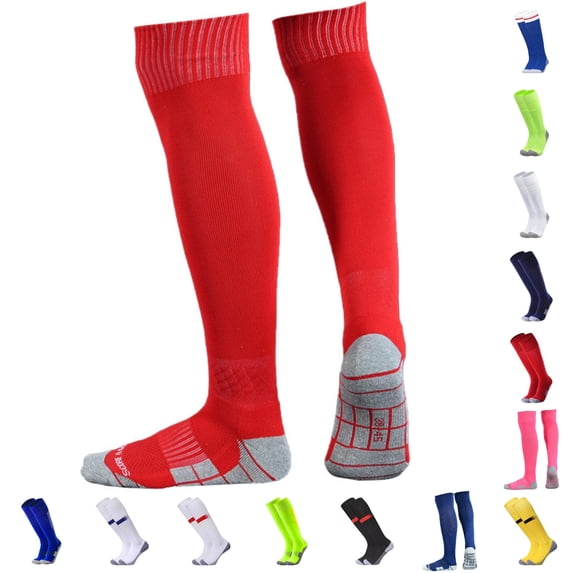 Toddler Kids Youth Soccer Socks Long Knee High Socks for Boys Girls Baseball Softball Football School Uniform Sports