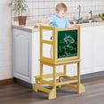 thumbnail image 1 of G TALECO GEAR Toddler Kitchen Stool Helper, Step Stool for Kids with Chalkboard Safety Rail for Toddlers 18 Months and Older,Wood, Natural, 1 of 8