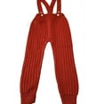 thumbnail image 1 of Toddler Knit Pants with Suspenders Rolled Leg Cuff Detailing - Comfortable Pull On Pants for Girls & Boys, 1 of 2