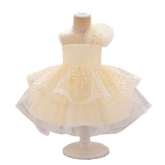 Toddler Lace Tulle Party Dress Elegant Sleeveless Flower Girl Dresses for Wedding Birthday Christmas