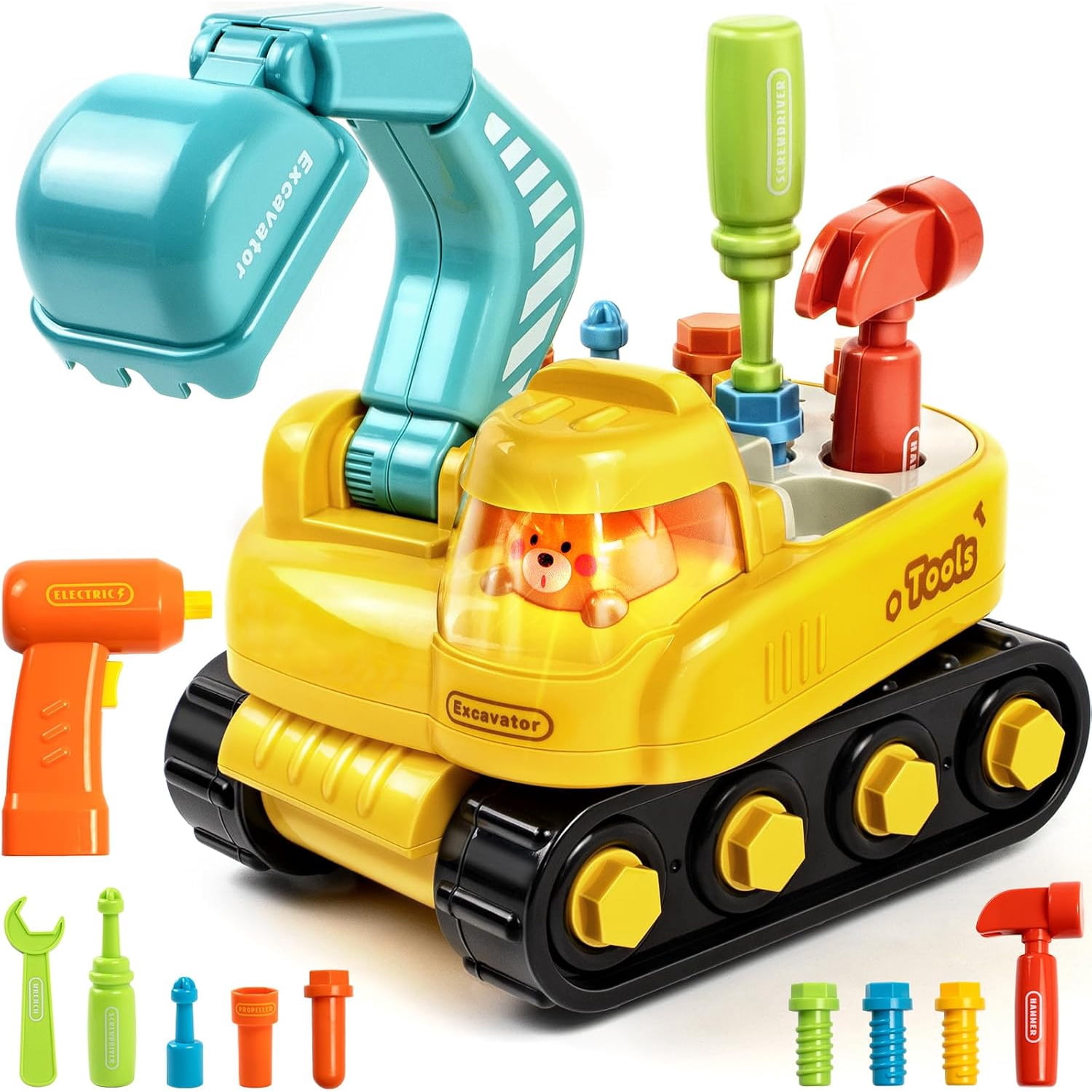 Toddler Learning Toys for 1 2 3 Year Old, Kids Tool Set with Electric ...
