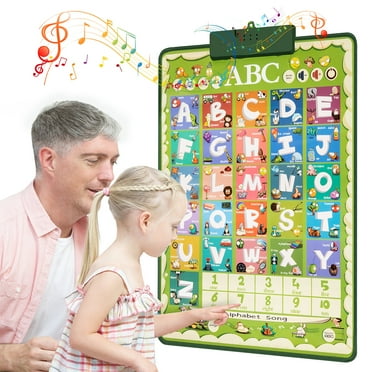 Toddler Learning Toys Electronic Alphabet Poster, Alphabet ABC Wall Chart for Toddlers, Baby Learning Toys with Music, Various Patterns for 2-6Y, Green