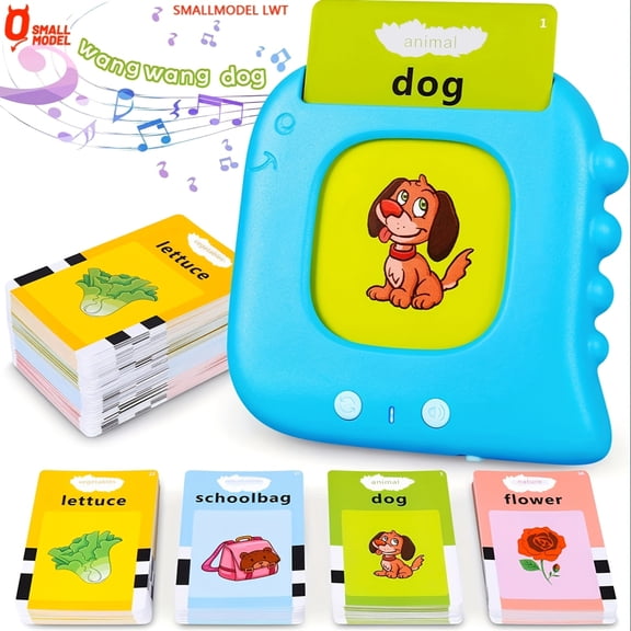Toddler Learning Toys with Flash Cards, Electronic Talking Flash Cards for Kids 1-3, Educational Montessori Toy for Speech Therapy, Autism, Baby Gift