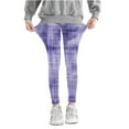 thumbnail image 1 of Toddler Leggings Baby Boy Pants Full Length Pants Girls Line Printed Pants High Waist Stretchy Soft Tights Kids Summer Leggings for School Wearing Purple 5 Years, 1 of 1