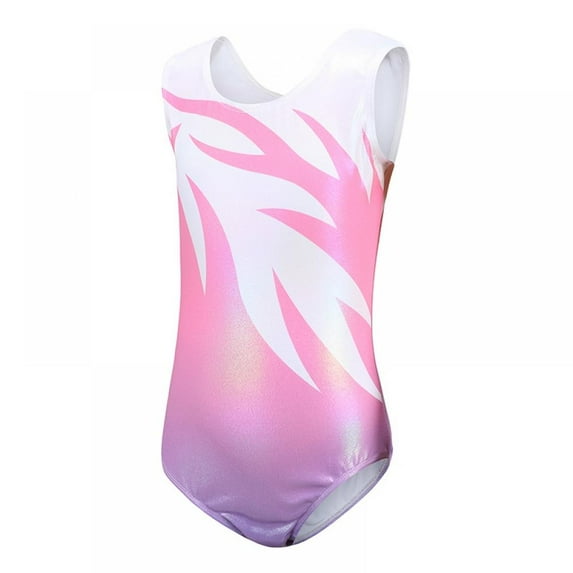 Toddler Leotard Gymnastics Sleeveless, Sparkly Tumbling Dance Leotards for Baby Girls Kids Teens 2-14 Years