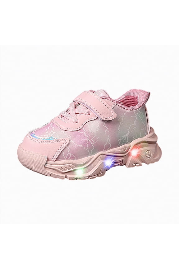 Toddler Light up Shoes Boys Girls LED Flashing Cartoon Lightweight Breathable Mesh Comfortable Running Sneakers for Toddler and Little Kid
