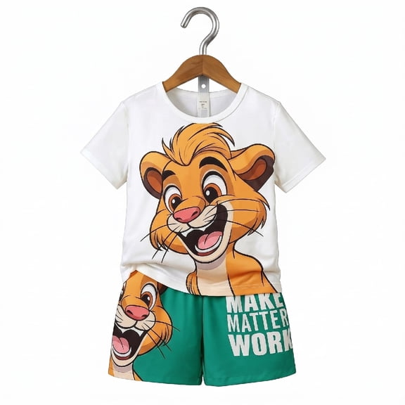 Toddler Lion Shirt and Shorts Set 2PCS Sizes 18M-5T