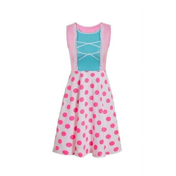 Toddler Little Bo Peep Costume Polka Dot Dress Toy Story Halloween dress Size Available 5T