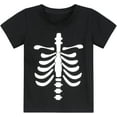 thumbnail image 1 of Toddler Little Boy Halloween Shirt Kid Pumpkin Face Glow in The Dark Skeleton Truck T-shirt Short Sleeve Tee Top, 1 of 7