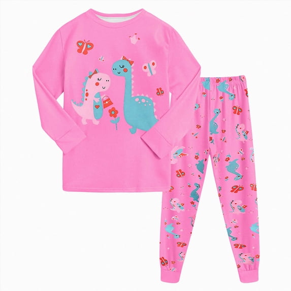 Toddler & Little Boys Pajamas Soft Snug-fit Long Sleeve PJ Set Kid Sleepwear 6-12 Months 12-24 Months 2t 3t 4t 5t 6t 7t 8t 9t Children(Hot Pink,5-6 Years)