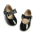 thumbnail image 1 of Toddler Little Girl Black Dress Shoes Size 13 - Girl Ballet Flats Wedding Party, 1 of 6