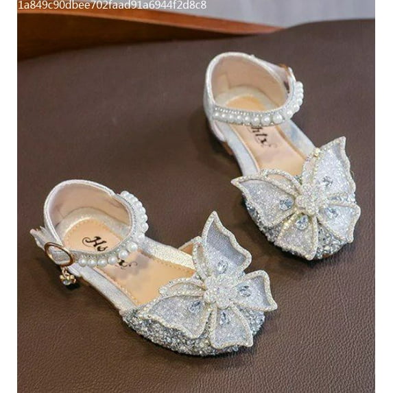 Toddler Little Girl Butterfly Princess Dress Shoes Mary Jane Flats Wedding Party School Shoes